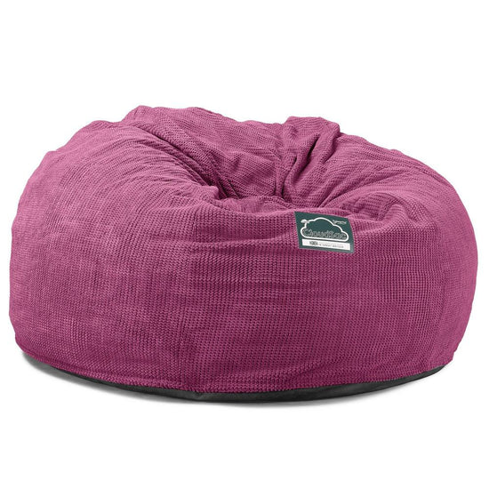Lounge Pug, Pouf Sacco Gigante XXL, C1010L CloudSac, Imbottito Di Fiocchi Di Lattice e Poliestere, Pompon Rosa