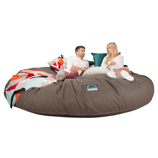 Lounge Pug, Pouf Sacco Gigante Titanico XXXXXL, C5000L CloudSac, Imbottito Di Fiocchi Di Lattice e Poliestere, Tessuto in Lana Interalli Biscotto