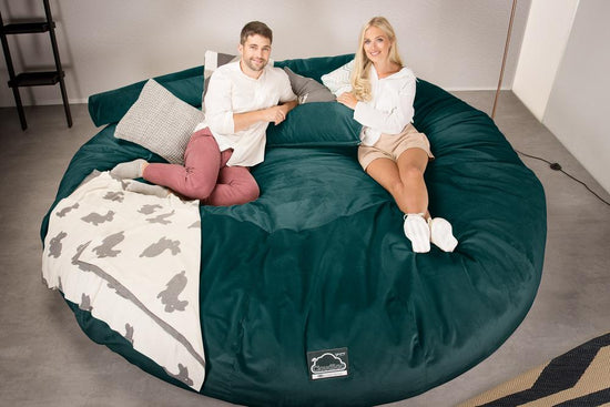 Lounge Pug, Pouf Sacco Gigante Titanico XXXXXL, C5000L CloudSac, Imbottito Di Fiocchi Di Lattice e Poliestere, Velluto Alzavola