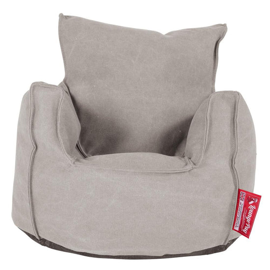 LOUNGE PUG - Poltrona Sacco Per Bambini - Poufs - Denim Effetto Consumato Grigio