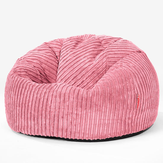 Pouf Sacco Per Bambini, C200L CloudSac, Imbottito Di Fiocchi Di Lattice e Poliestere 2-12 anni - Velluto a Coste Corallo 01