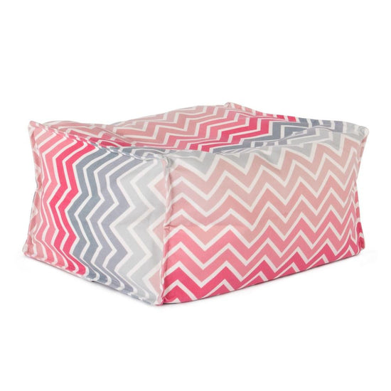 LOUNGE PUG - Pouf Poggiapiedi - Stampa Geometrica Chevron Rosa