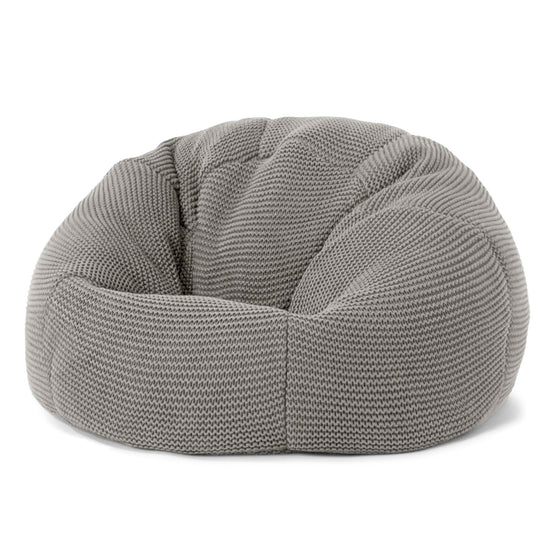 LOUNGE PUG - ELLOS Lavorato a Maglia - Pouf Sacco Per Bambini - Poltrona Sacco 'Classico' per Bambini - Grigio