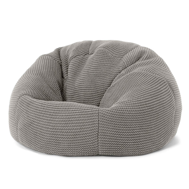LOUNGE PUG - ELLOS Lavorato a Maglia - Pouf Sacco Per Bambini - Poltrona Sacco 'Classico' per Bambini - Grigio