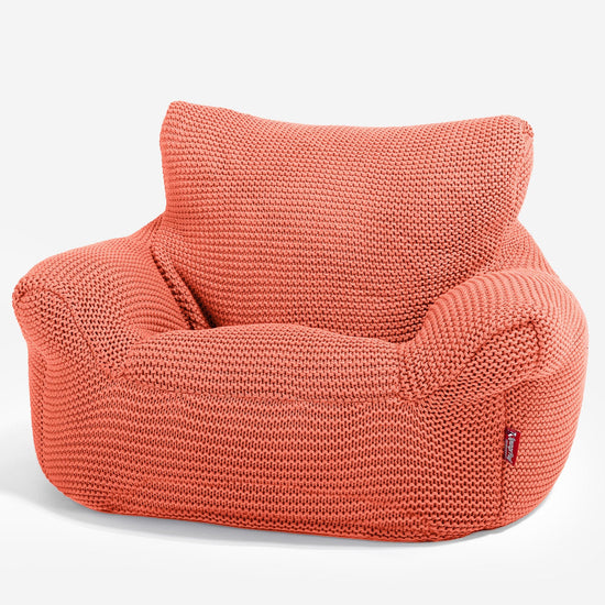 LOUNGE PUG - Poltrona Sacco Per Bambini - Poufs - Ellos Lavorato a Maglia Corallo