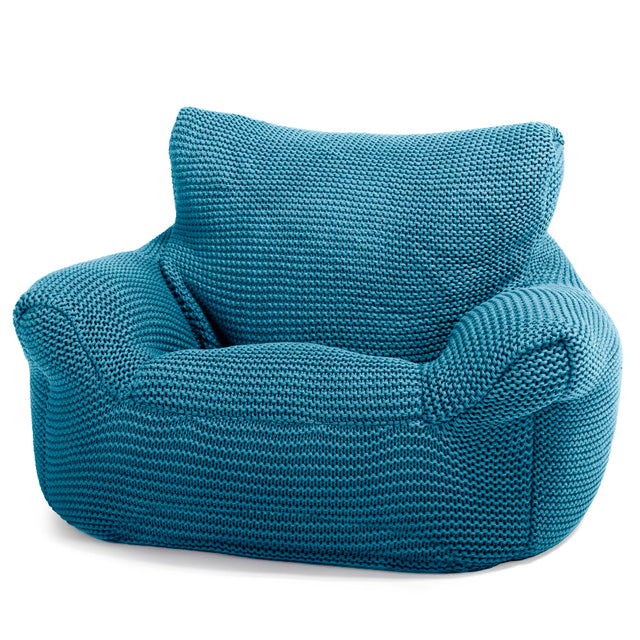LOUNGE PUG - Poltrona Sacco Per Bambini - Poufs - Ellos Lavorato a Maglia Blu petrolio