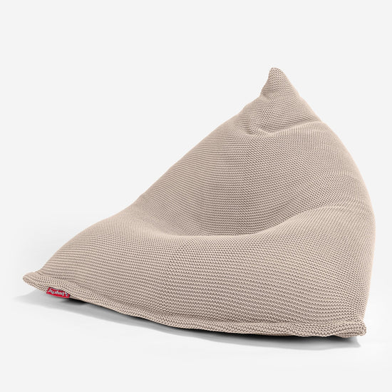 LOUNGE PUG - Pouf Poltrona Sacco Relax - Ellos Lavorato a Maglia Panna