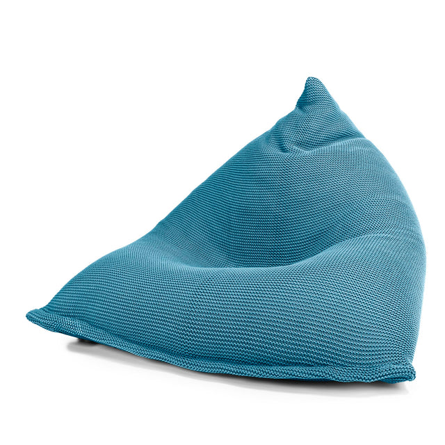 LOUNGE PUG - Pouf Poltrona Sacco Relax - Ellos Lavorato a Maglia Blu petrolio