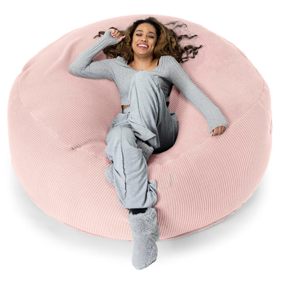 LOUNGE PUG - Pouf Sacco Gigante XXXL 'Mega Mammut' - Ellos Lavorato a Maglia Rosa baby