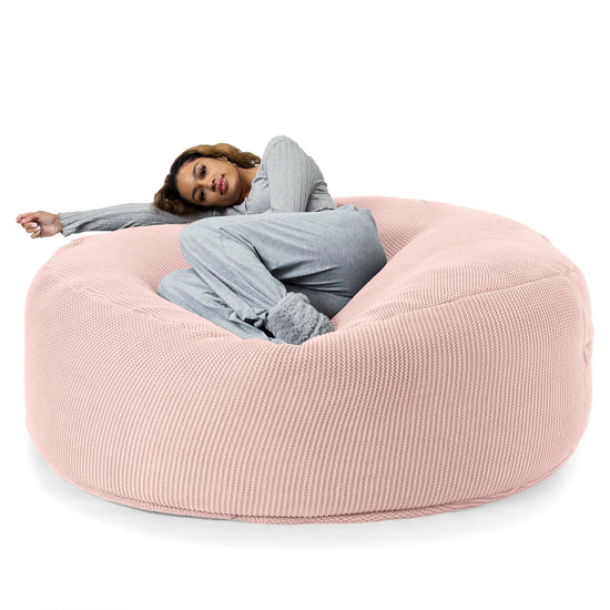 LOUNGE PUG - Pouf Sacco Gigante XXXL 'Mega Mammut' - Ellos Lavorato a Maglia Rosa baby