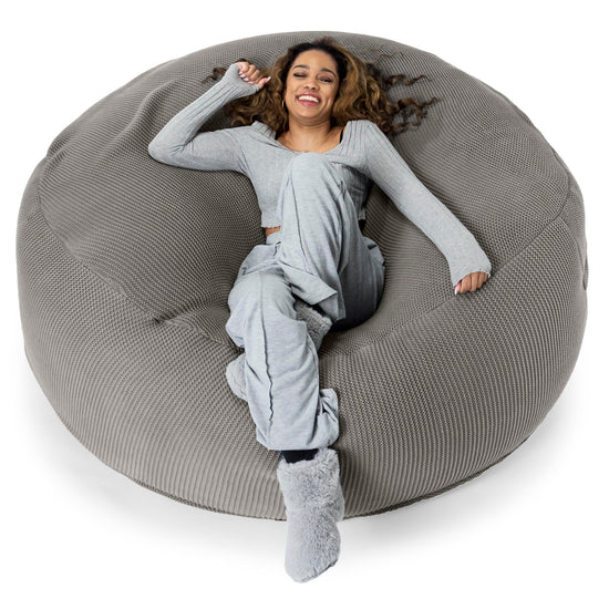 LOUNGE PUG - Pouf Sacco Gigante XXXL 'Mega Mammut' - Ellos Lavorato a Maglia Grigio