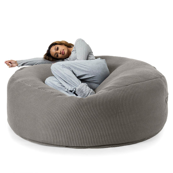 LOUNGE PUG - Pouf Sacco Gigante XXXL 'Mega Mammut' - Ellos Lavorato a Maglia Grigio