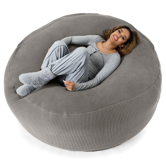 LOUNGE PUG - Pouf Sacco Gigante XXXL 'Mega Mammut' - Ellos Lavorato a Maglia Grigio