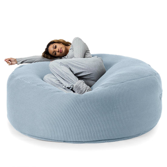 LOUNGE PUG - Pouf Sacco Gigante XXXL 'Mega Mammut' - Ellos Lavorato a Maglia Blu nebbioso