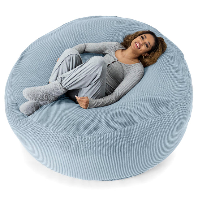LOUNGE PUG - Pouf Sacco Gigante XXXL 'Mega Mammut' - Ellos Lavorato a Maglia Blu nebbioso