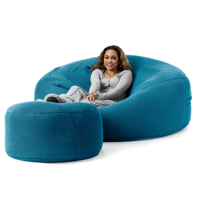 LOUNGE PUG - Pouf Sacco Gigante XXXL 'Mega Mammut' - Ellos Lavorato a Maglia Blu petrolio