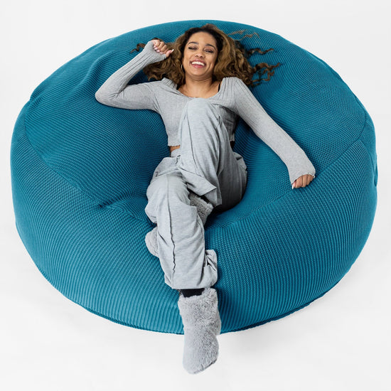 LOUNGE PUG - Pouf Sacco Gigante XXXL 'Mega Mammut' - Ellos Lavorato a Maglia Blu petrolio