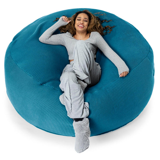LOUNGE PUG - Pouf Sacco Gigante XXXL 'Mega Mammut' - Ellos Lavorato a Maglia Blu petrolio