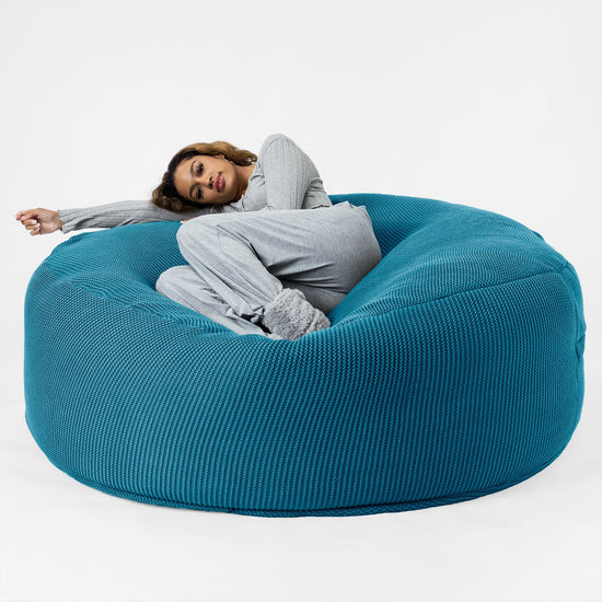 LOUNGE PUG - Pouf Sacco Gigante XXXL 'Mega Mammut' - Ellos Lavorato a Maglia Blu petrolio