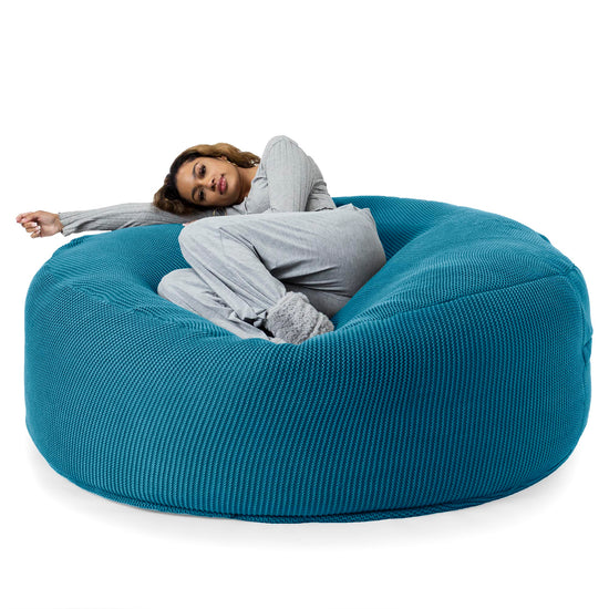 LOUNGE PUG - Pouf Sacco Gigante XXXL 'Mega Mammut' - Ellos Lavorato a Maglia Blu petrolio