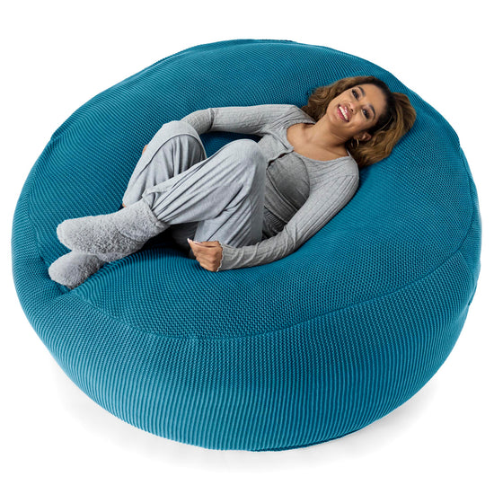 LOUNGE PUG - Pouf Sacco Gigante XXXL 'Mega Mammut' - Ellos Lavorato a Maglia Blu petrolio