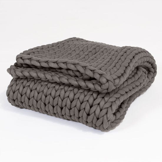 Lounge Pug - Coperta Ponderata per Adulti - Calmante per l'ansia - Lavorazione a maglia grossa Grigio - 5 KG 135 x 150 cm