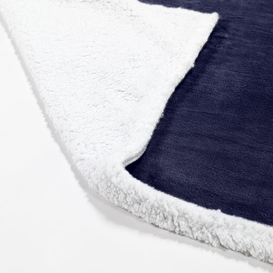 Coperta Sherpa - Pile Sherpa di Flanella Blu scuro 02