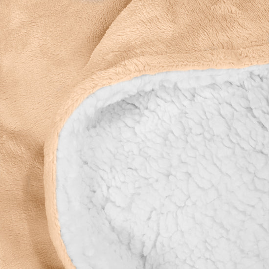 Coperta Sherpa - Pile Sherpa di Flanella Chiaro Visone 04