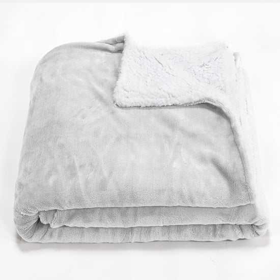 Coperta Sherpa - Pile Sherpa di Flanella Grigio Chiaro 01