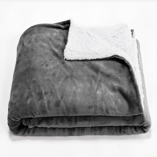 Coperta Sherpa - Pile Sherpa di Flanella Grigio 01