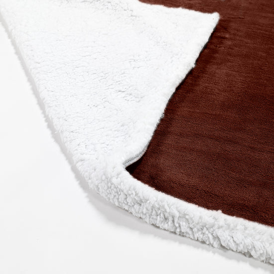 Coperta Sherpa - Pile Sherpa di Flanella Marrone 02