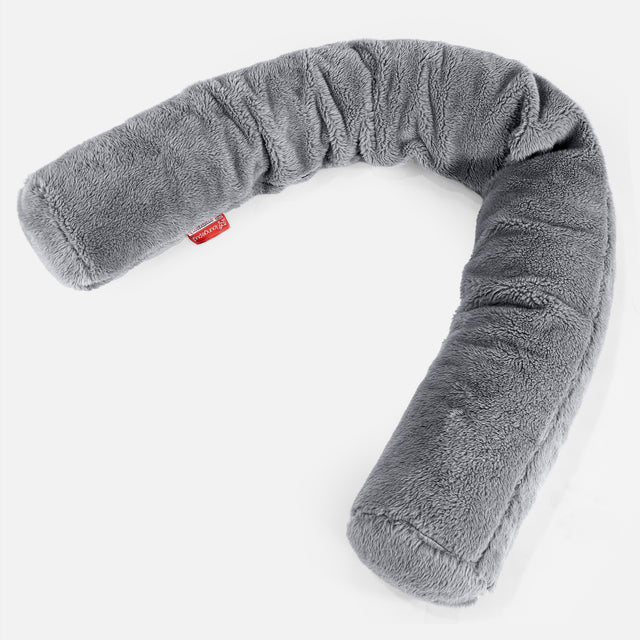 Cuscino Gigante Del Collo XL - Eco-pelliccia Orsacchiotto Grigio scuro 01