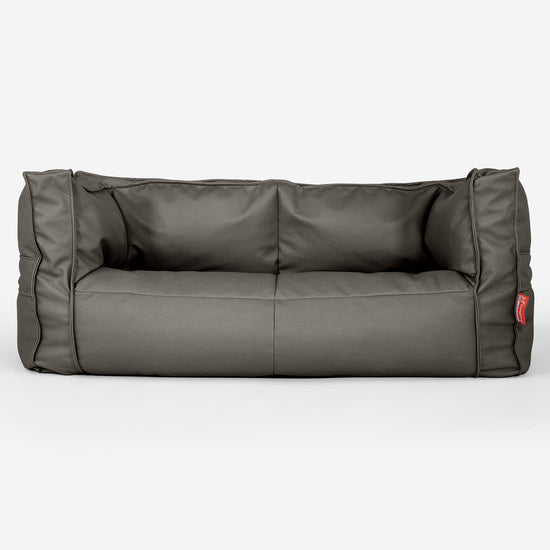 Albert Pouf Divano 2 posti - Pelle Vegana Grigio 01