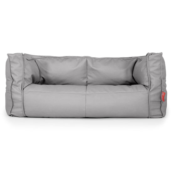 Albert Pouf Divano 2 posti - Pelle Vegana Grigio 01