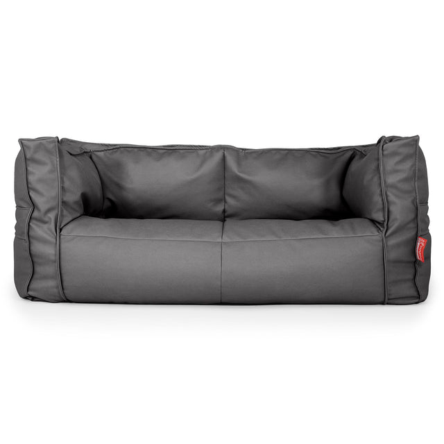 Albert Pouf Divano 2 posti - Pelle Vegana Grigio 01