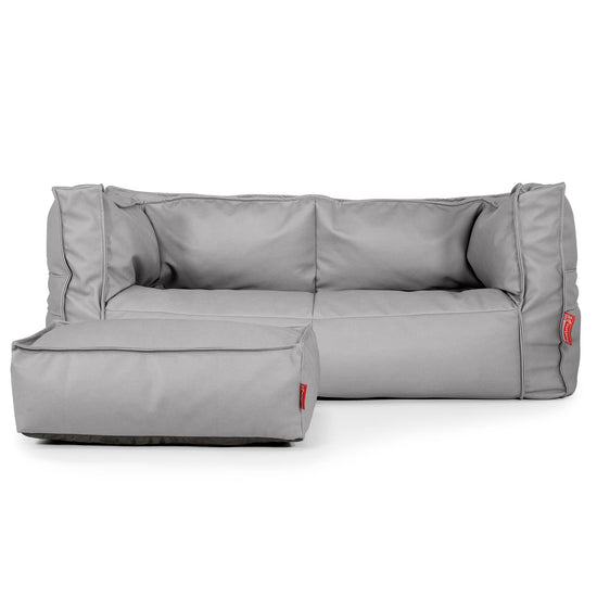 Albert Pouf Divano 2 posti - Pelle Vegana Grigio 02