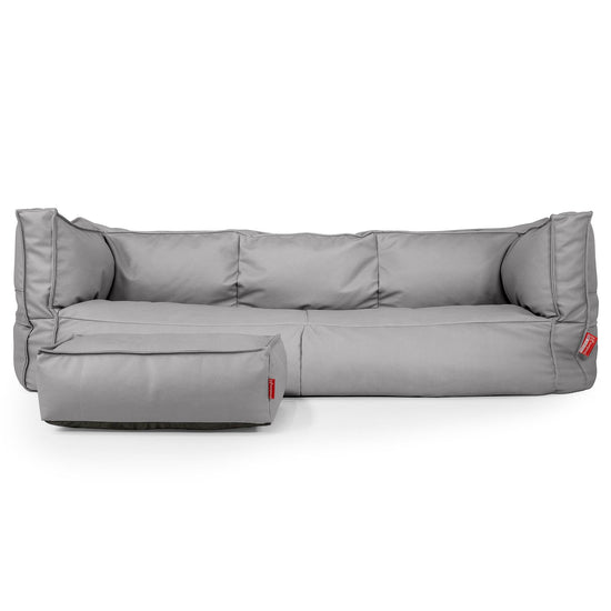 Albert Pouf Divano 3 posti - Pelle Vegana Grigio 02