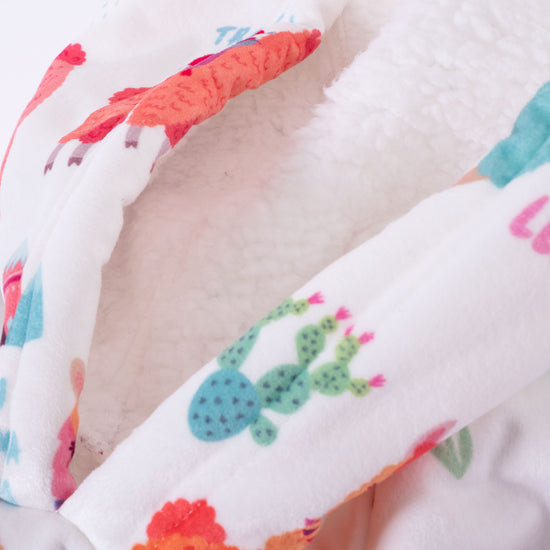 Felpa Coperta Oversize per Adulti con Cappuccio - Minky Lama 05