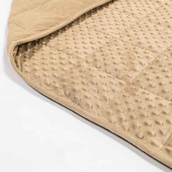 Coperta Ponderata per Adulti - Minky Dot Panna / Visone 02