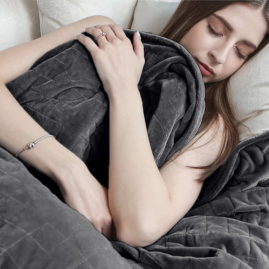 Coperta Ponderata per Adulti - Pile di Flanella Grigio 05