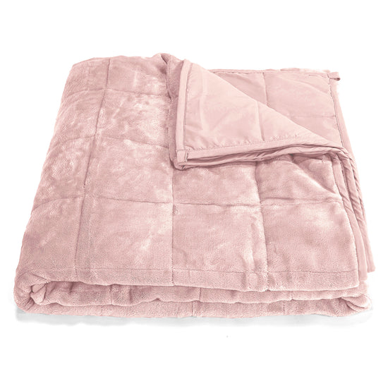 Coperta Ponderata per Adulti - Pile di Flanella Rosa Tenue 01