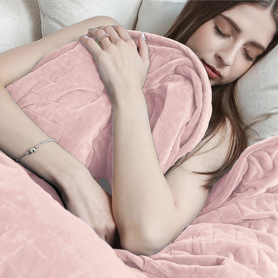 Coperta Ponderata per Adulti - Pile di Flanella Rosa Tenue 05