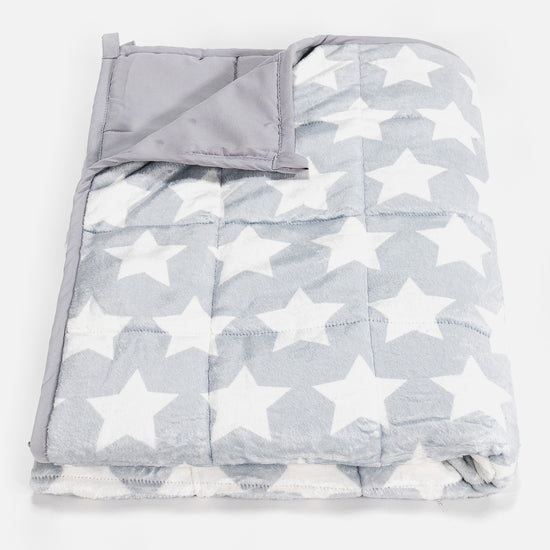 Coperta Ponderata per Bambini - Pile di Flanella Stella Grigio 01