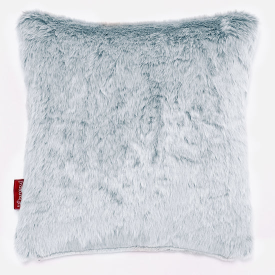 Cuscino 47 x 47cm - Eco-pelliccia di Coniglio Azzurro Polvere 01