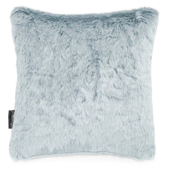 Cuscino 47 x 47cm - Eco-pelliccia di Coniglio Azzurro Polvere 01