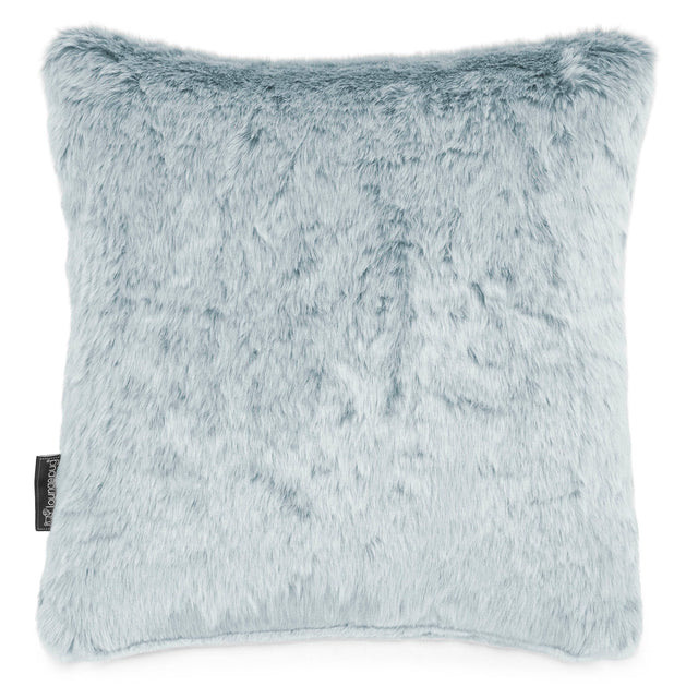 Cuscino 47 x 47cm - Eco-pelliccia di Coniglio Azzurro Polvere 01