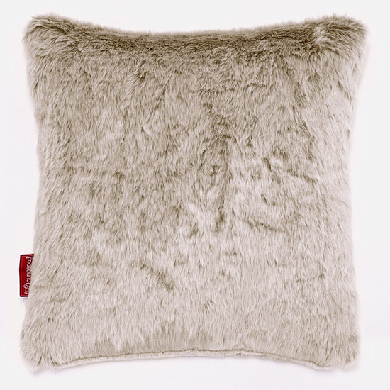 Cuscino 47 x 47cm - Eco-pelliccia di Coniglio Marrone dorato 01