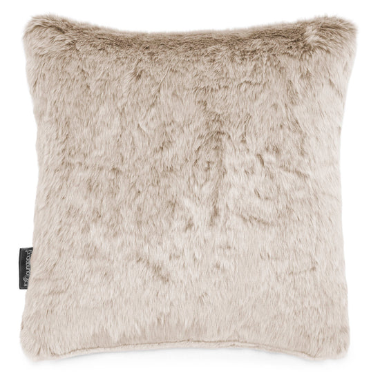 Cuscino 47 x 47cm - Eco-pelliccia di Coniglio Marrone dorato 01