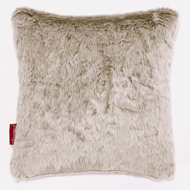 Cuscino 47 x 47cm - Eco-pelliccia di Coniglio Marrone dorato 01