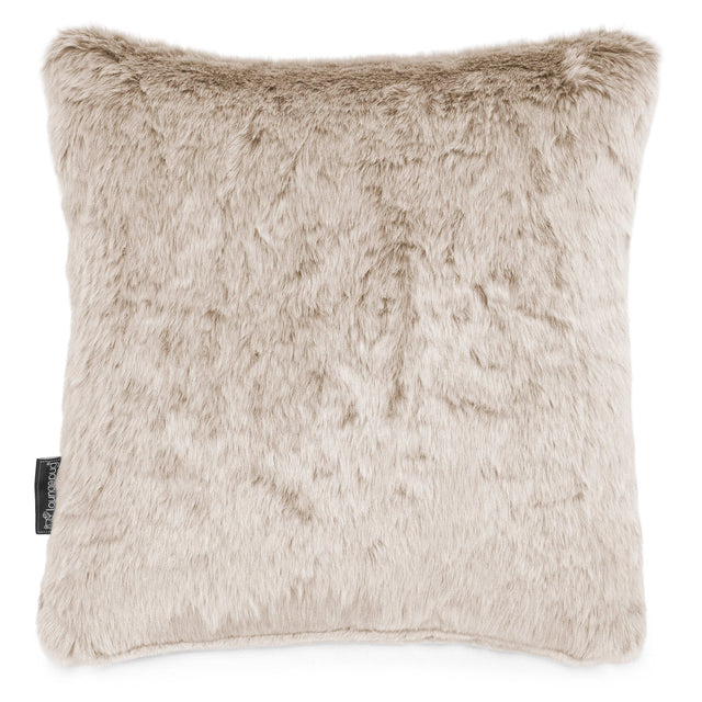 Cuscino 47 x 47cm - Eco-pelliccia di Coniglio Marrone dorato 01